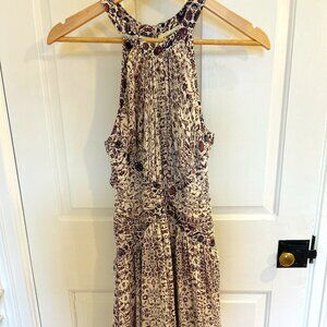 L'agence Floral Sleeveless Silk Dress